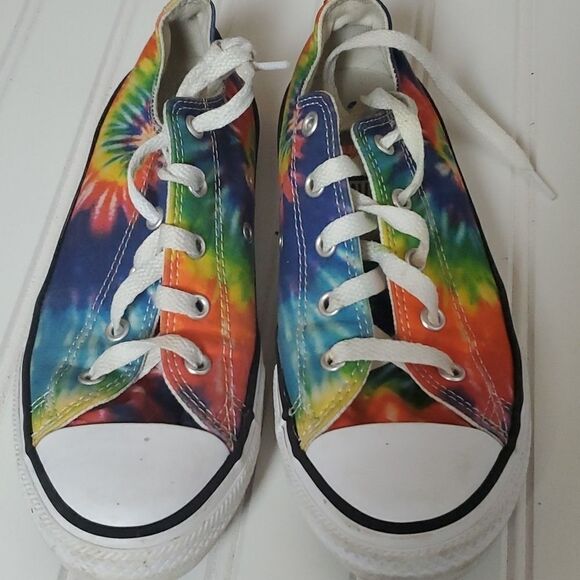 KIDS' CONVERSE LITTLE KID CHUCK TAYLOR ALL STAR TIE DYE OX SNEAKERS - Picture 3 of 7